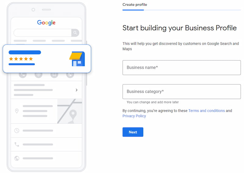 Google My Business page